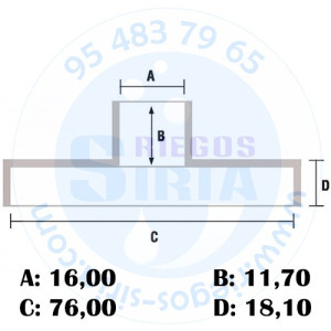 Piñón Cadena 3/8" 7 Dientes Corona Fija compatible 044 046 MS341 MS440 MS460 120172