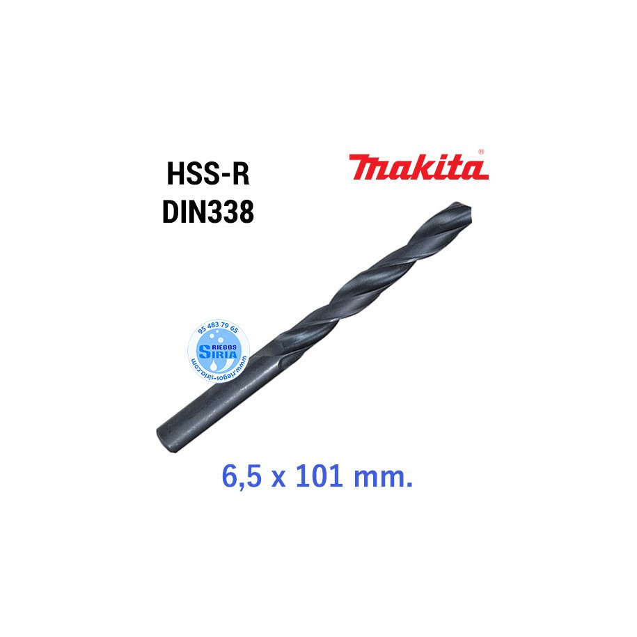 Broca para Metal HSS-R DIN338 6,5 x 101 mm. D-38439