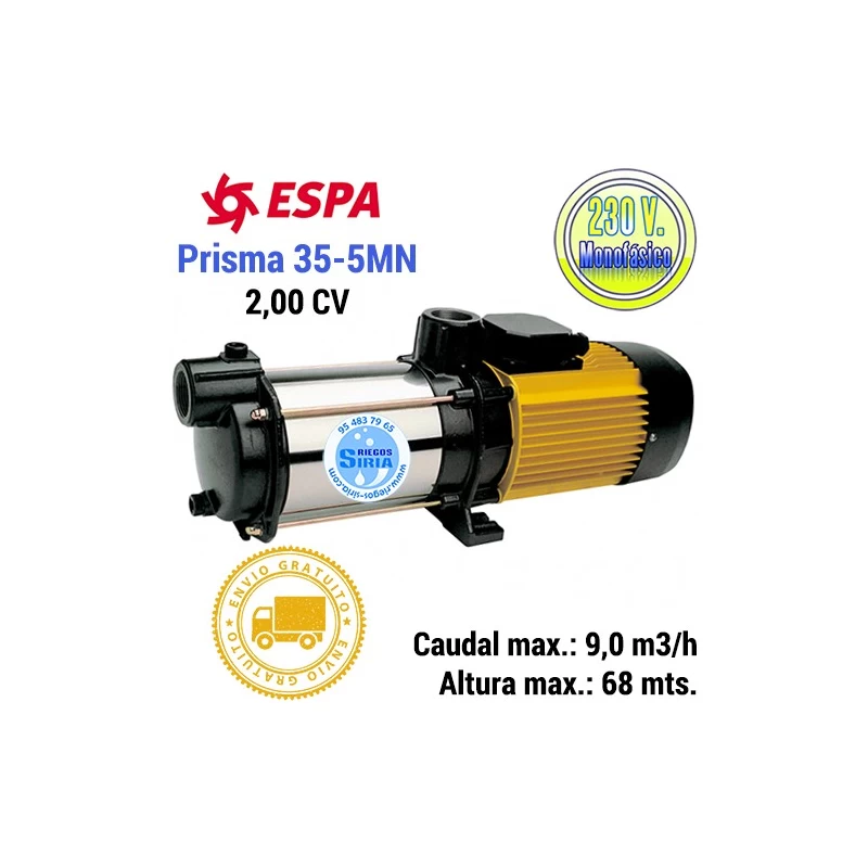 Grupo de presión ESPA PRISMA 35 monofásico con calderín 50 L