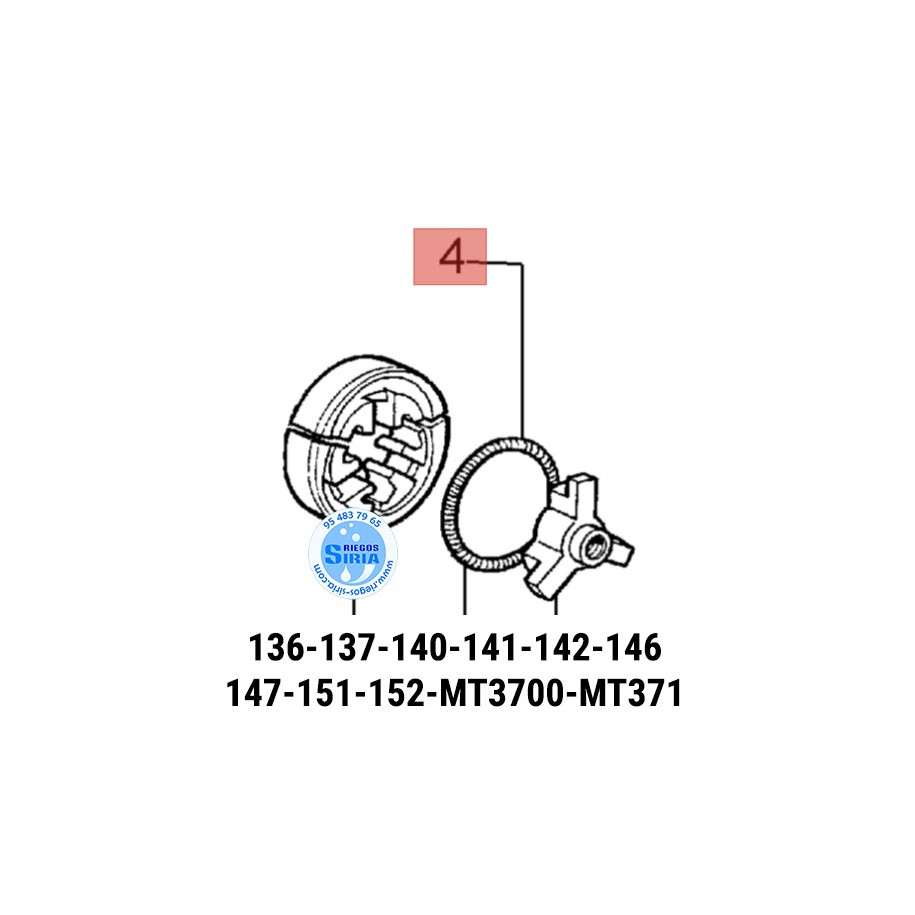 Muelle de Embrague Compatible 136 137 140 141S 142 146 147 151 152 MT3700 MT371 MT4000 MT4100 MT411 MT440 MT451 MT4510 MT5200...