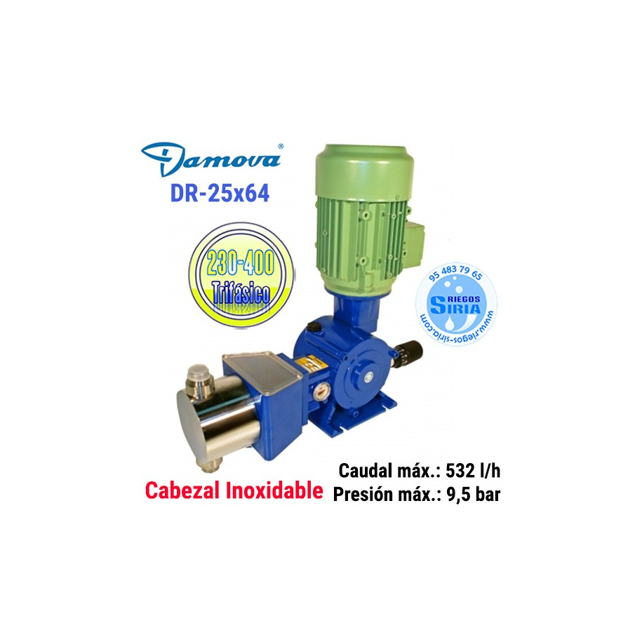 Bomba Dosificadora Pistón Cabezal Inoxidable 532 L/H 230/400V III DR2564IT