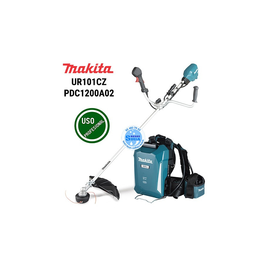 Desbrozadora 40Vmax XGT BL UR101CZ + Batería De Mochila Makita 33,5Ah PDC1200A02 UR101CZ+PDC1200A02