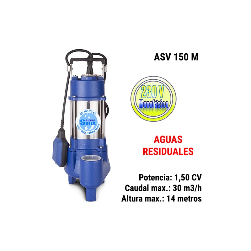 BOMBA Achique FUNDICIÓN Aguas SUCIAS 1,50CV 230V