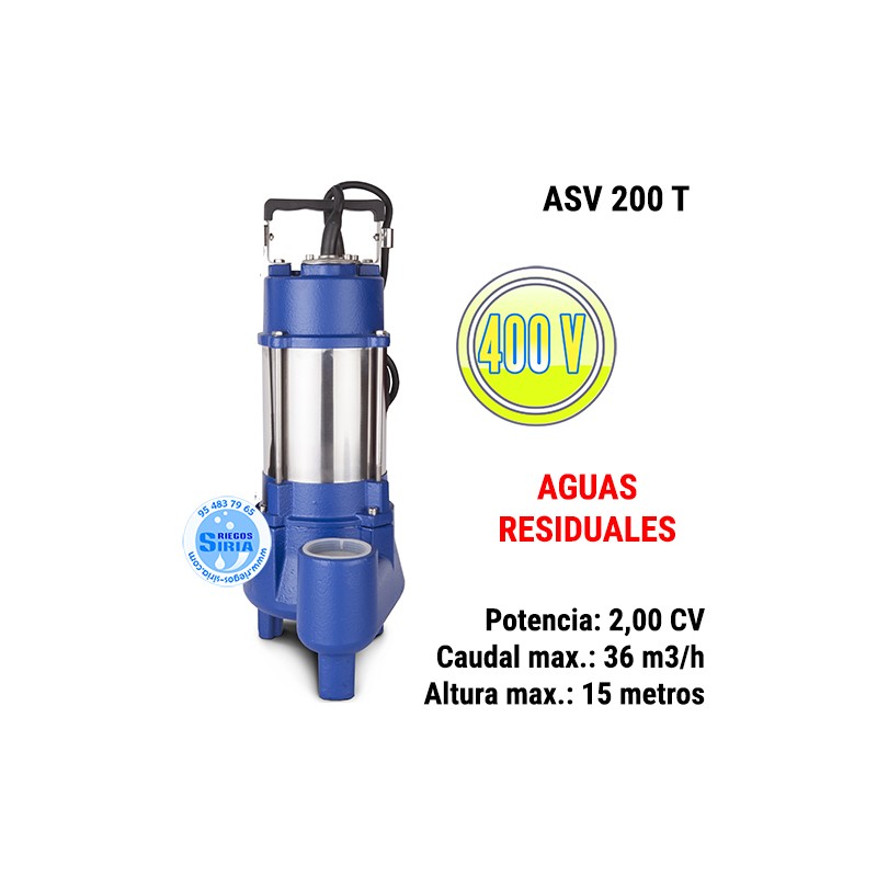 BOMBA Achique PROFESIONAL Aguas SUCIAS 2,00CV 400V