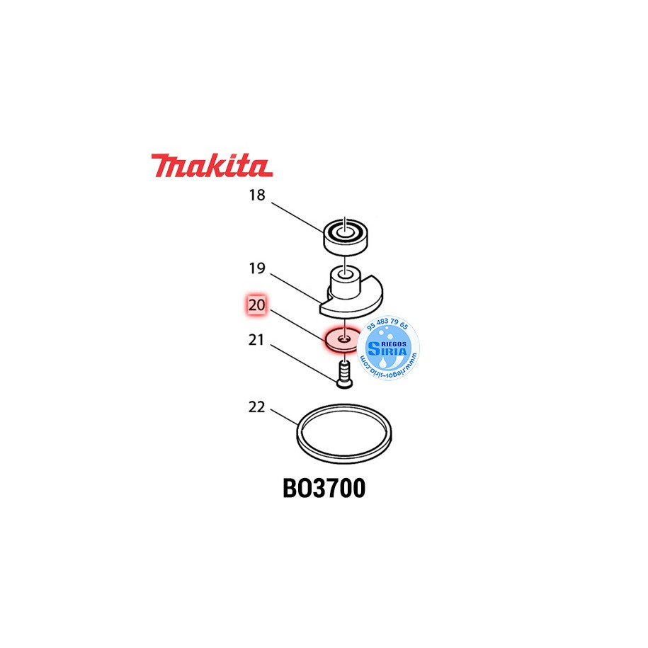 Arandela plana 7 Original Makita BO3700 267001-3