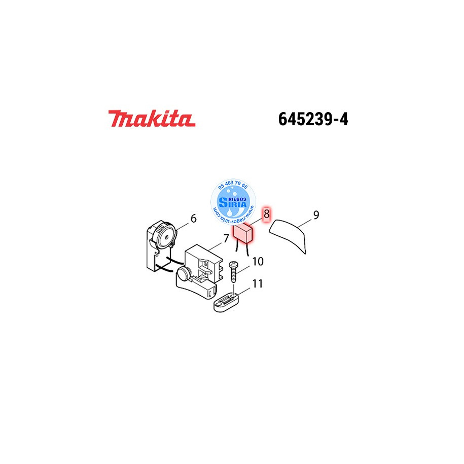 Condensador para 4329 Original Makita 645239-4 645239-4