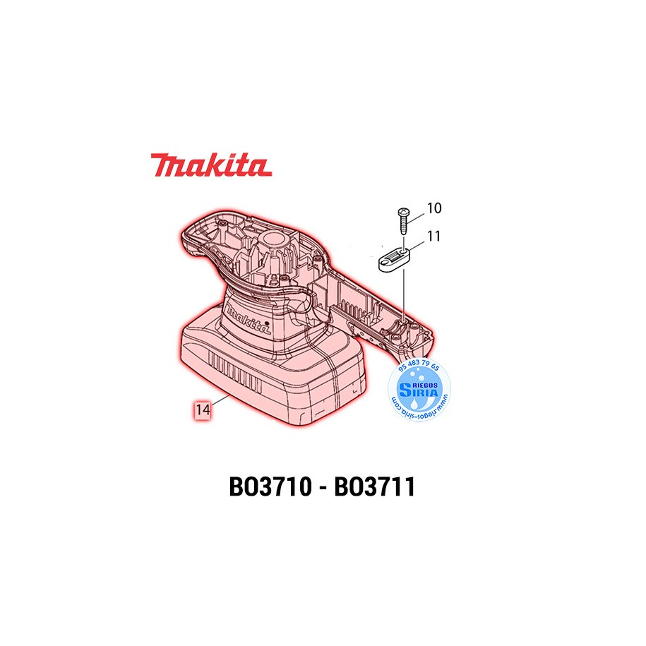 Carcasa Motor Original Makita BO3711 451270-8