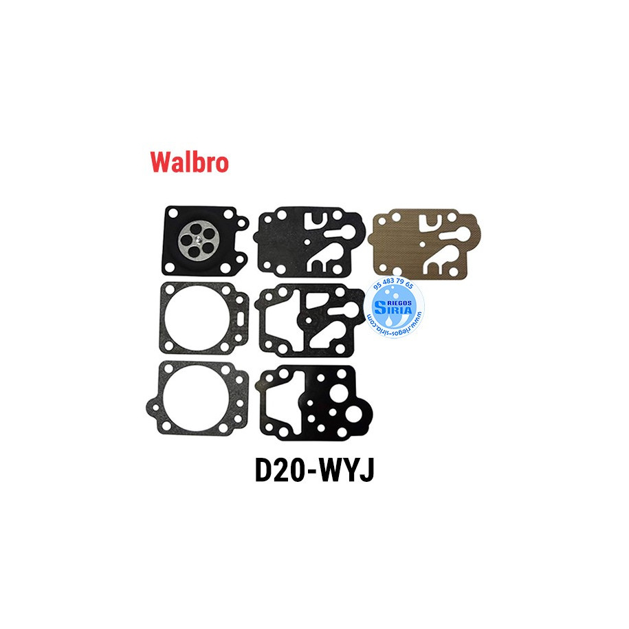 Kit Membranas Carburador Compatible Walbro D20 WYJ 020801