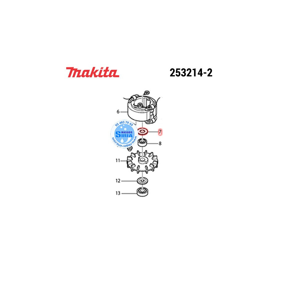 Arandela Plana 9* Original Makita 253214-2 253214-2