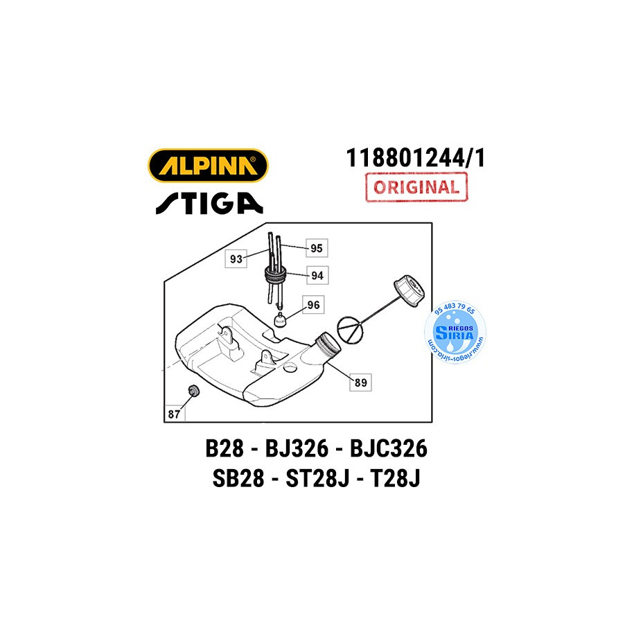 Depósito Gasolina Original B28 B28D B28J B28JD BJ326 BJC326 T28J SB28J SB28JD ST28J 160290