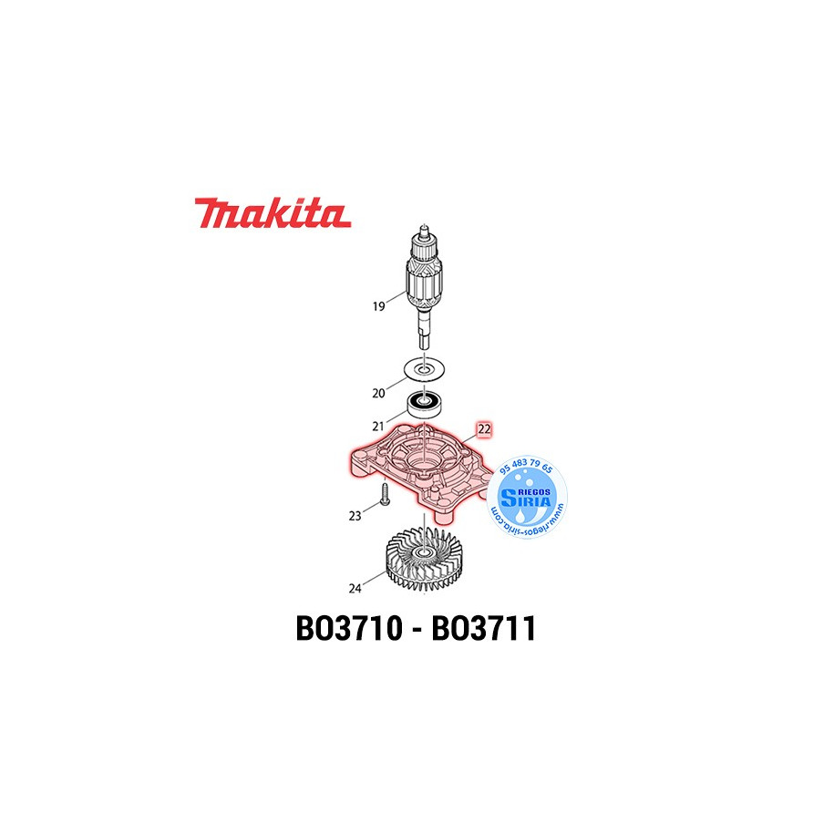 Caja Rodamiento Original Makita BO3710 BO3711 451266-9