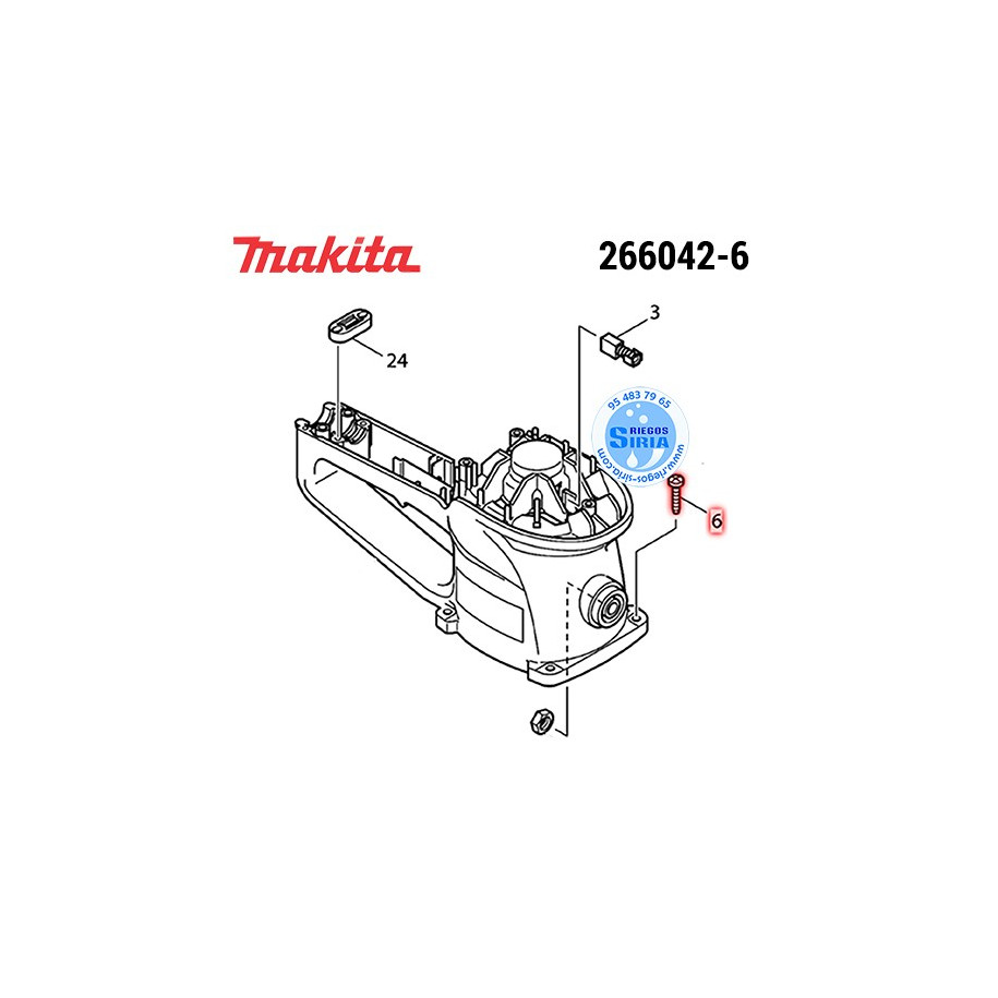 Tornillo R.P. 4x20 para 5603R* Original Makita 266042-6 266042-6