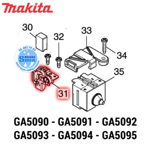 Portaescobillas Original Makita GA5090 GA5091 GA5092 GA5093 GA5094 GA5095 644011-1