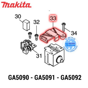 Cubierta del Interruptor Original Makita GA5090 GA5091 GA5092 413G29-3