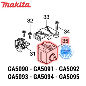 Interruptor FPC-2115T-0-02 Original Makita GA5090 GA5091 GA5092 GA5093 GA5094 GA5095 650028-4