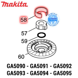 Placa Tipo C Original Makita GA5090 GA5091 GA5092 GA5093 GA5094 GA5095 347911-1