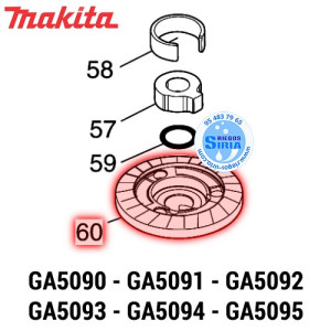 Engranaje Cónico Espiral 38 Original Makita GA5090 GA5091 GA5092 GA5093 GA5094 GA5095 227917-4