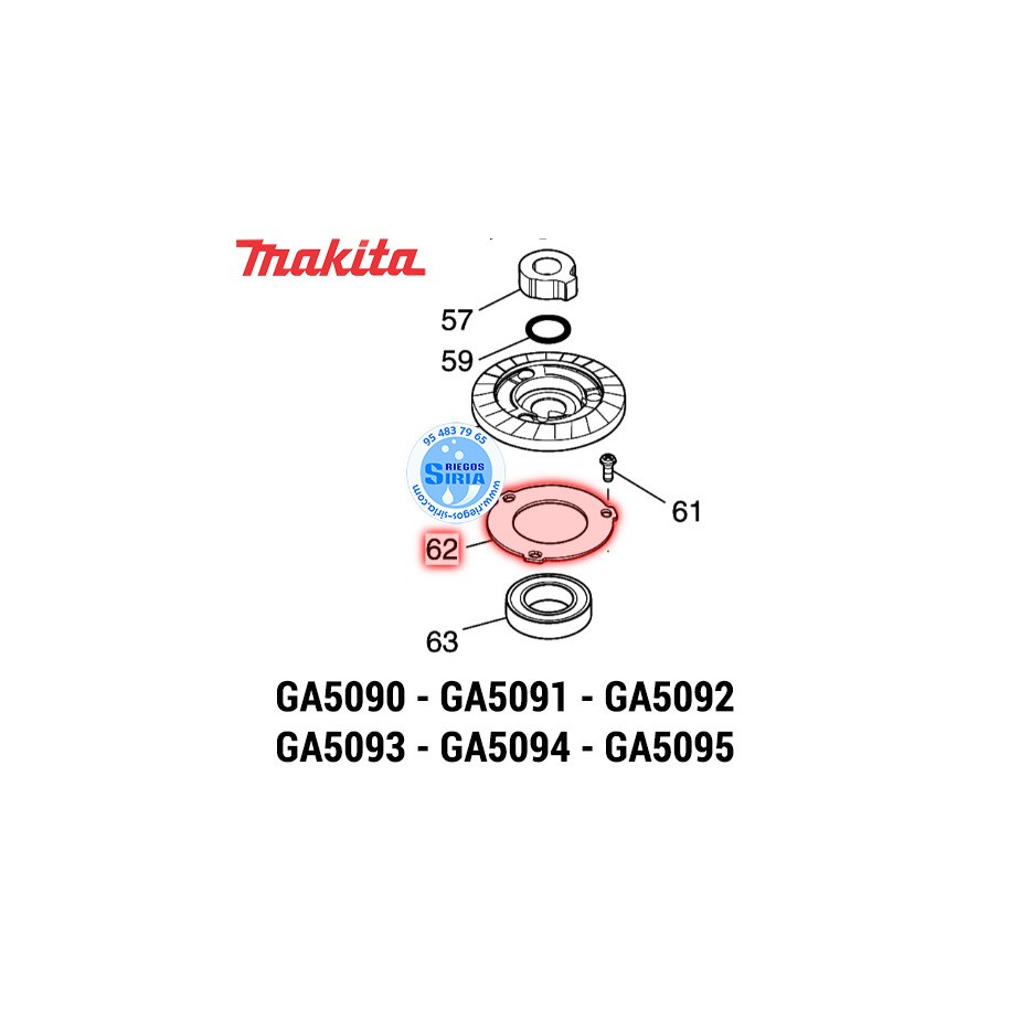 Retenedor de Rodamiento 27-46 Original Makita GA5090 GA5091 GA5092 GA5093 GA5094 GA5095 285048-5