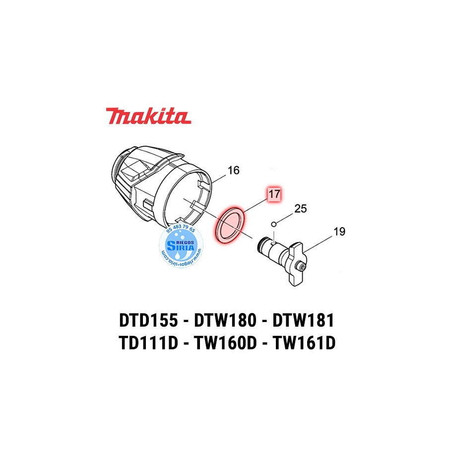 Arandela Nylon Original DTD155 DTW180 DTW181 TD111D TW160D TW161D 261159-0