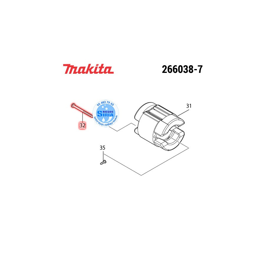 Tornillo PF 5x70 Original Makita 266038-7 266038-7