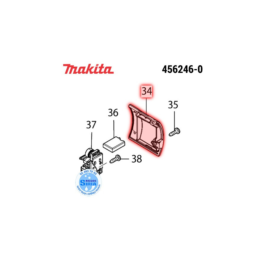 Tapa Porta Escobillas R Original Makita 456246-0 456246-0