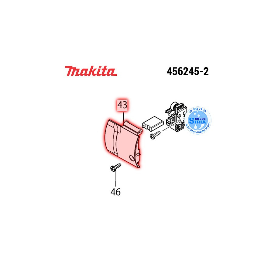 Tapa Porta Escobillas L Original Makita 456245-2 456245-2