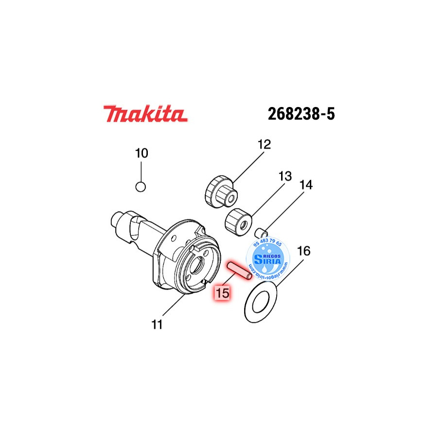 Bulón 5 EBH252U Original Makita 268238-5 268238-5