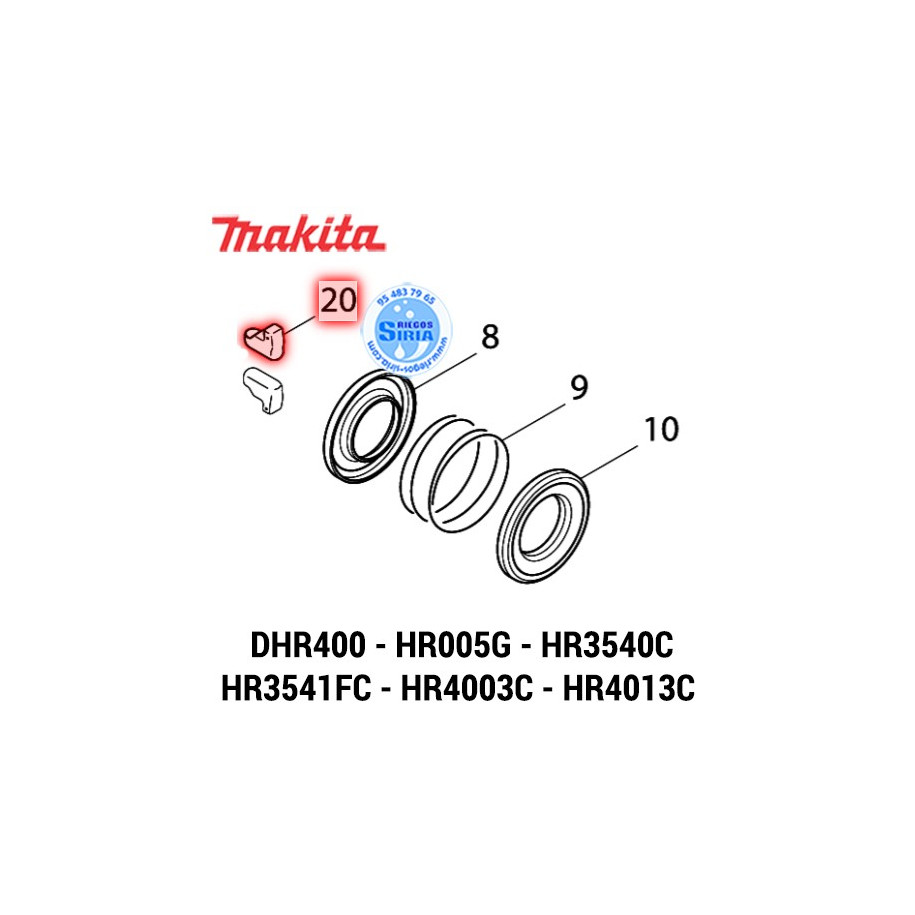 Cierre Herramienta Original DHR400 HR005G HR3540C HR3541FC HR4003C HR4013C 310257-8