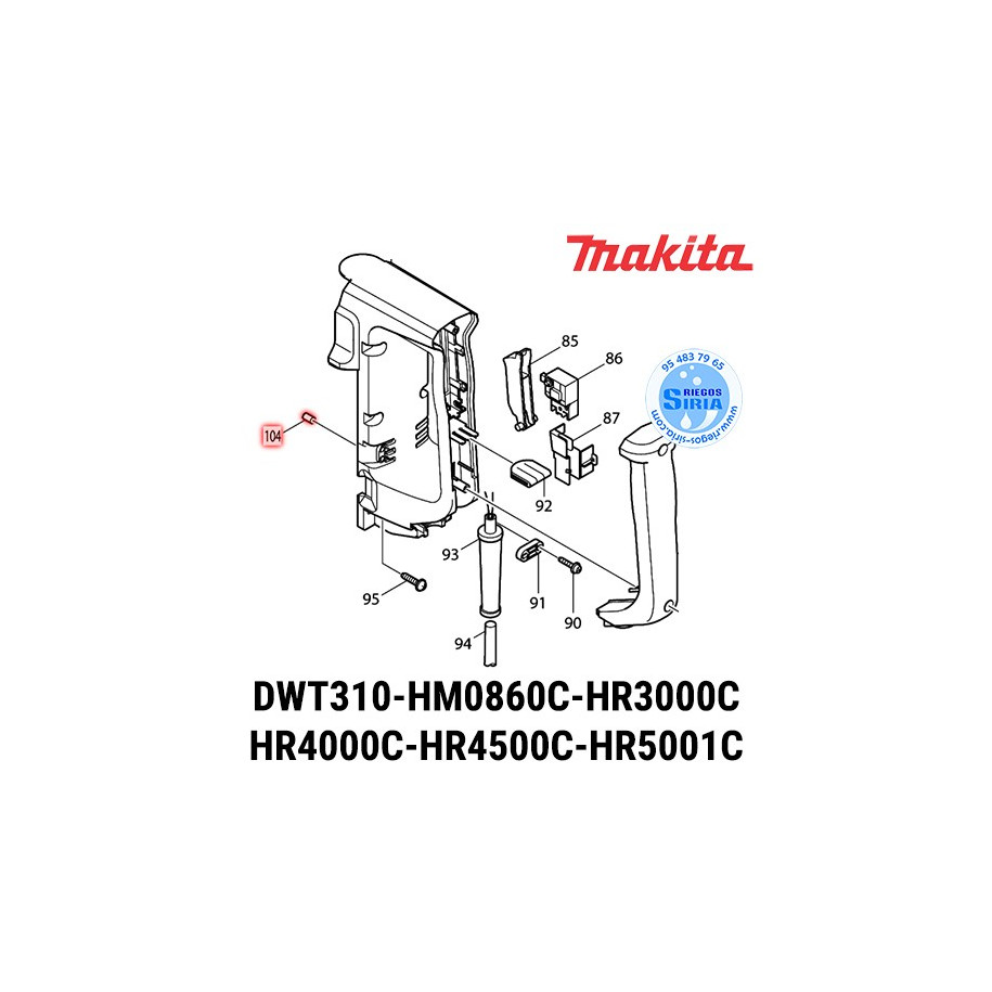 Bulón Acrílico 5 Original DWT310 HM0860C HR3000C HR3550C HR4000C HR4040C HR4500C HR5001C 416285-2