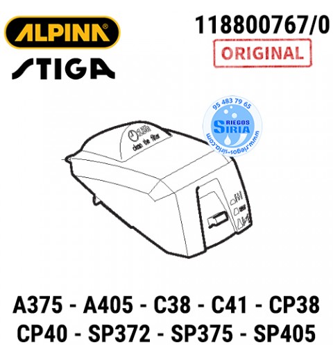 Tapa Filtro Aire Original A375 A405 C38 C38T C41 C41T CP38 CP40 SP372 SP375 SP375Q SP405 SP405Q 160306