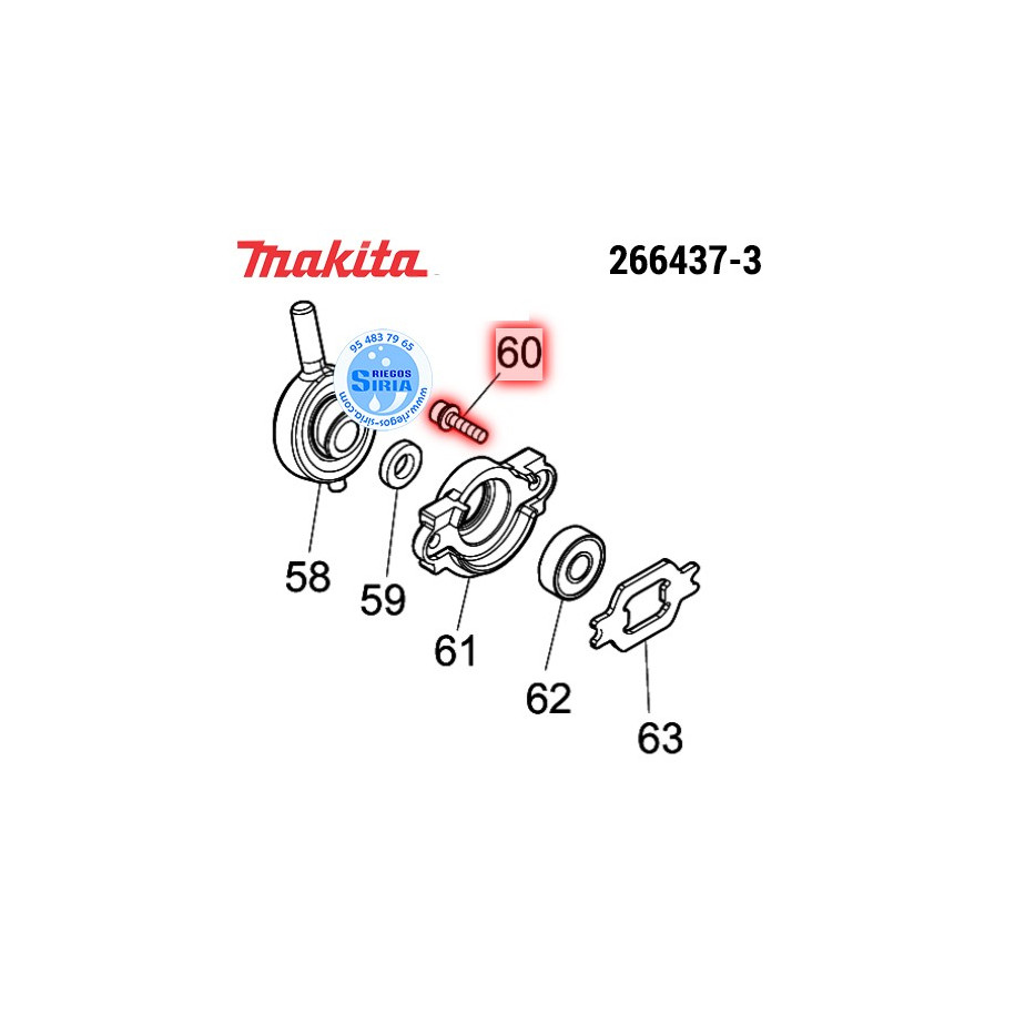 Tornillo M4x16 Fijador Original Makita 266437-3 266437-3