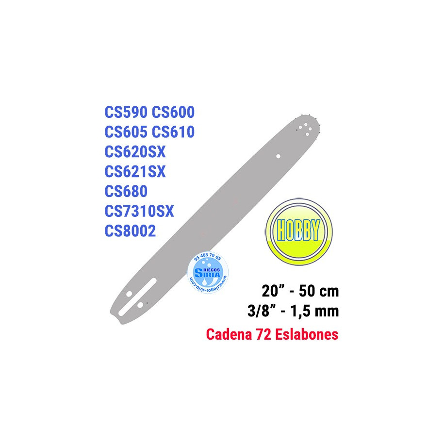 Espada Hobby 3/8" 1,5mm 50cm adap CS590 CS600 CS605 CS610 CS620SX CS621SX CS680 CS7310SX CS8002 120085