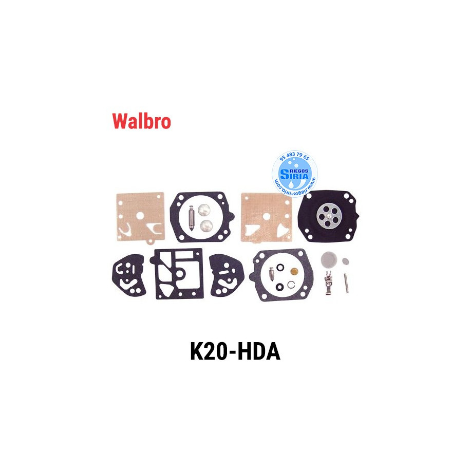 Kit Reparación Carburador Compatible Walbro K20 HDA 020595