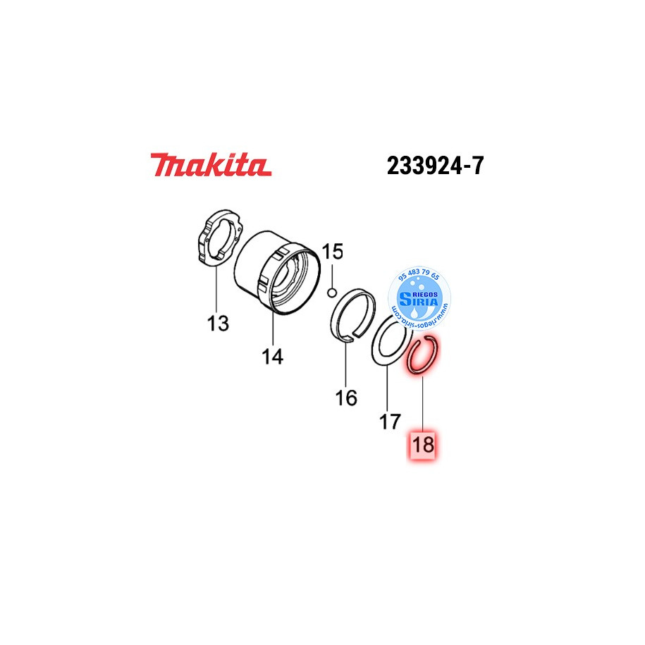 Anilla Elástica 21 Original Makita 233924-7 233924-7