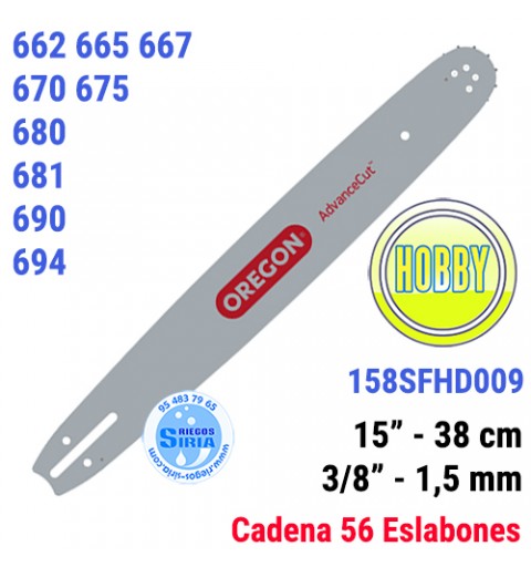 Espada Oregon 158SFHD009 3/8" 1,5mm 38cm Solo 662 665 667 670 675 680 681 690 694 120641