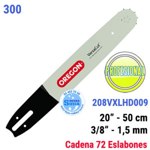 Espada Oregon 208VXLHD009 3/8" 1,5mm 50cm Mc Culloch 300 120798