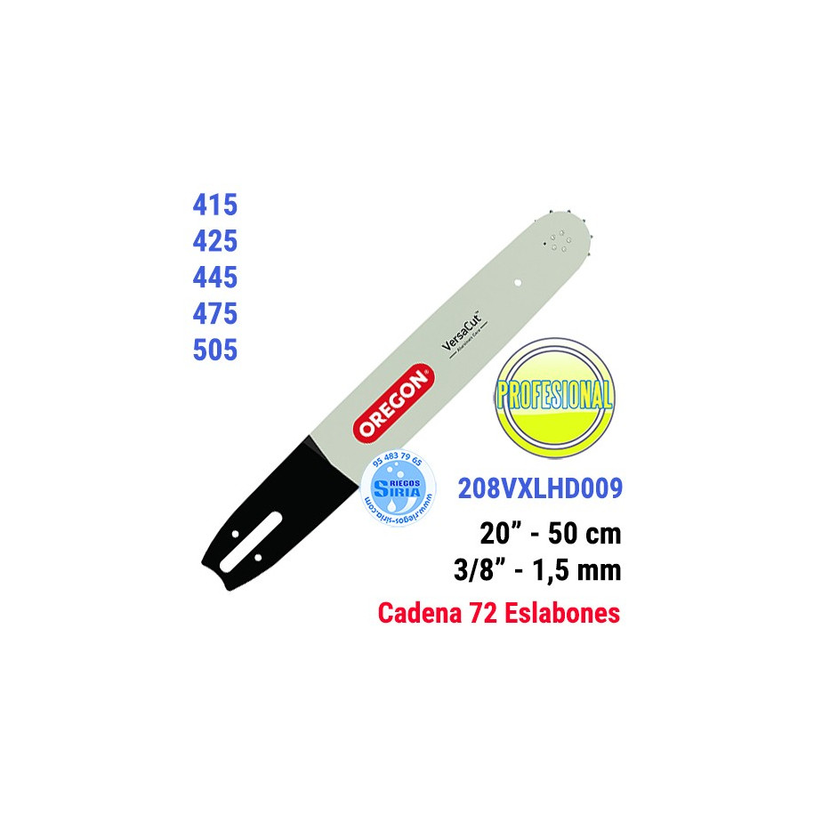 Espada Oregon 208VXLHD009 3/8" 1,5mm 50cm Poulan 415 425 445 475 505 120798