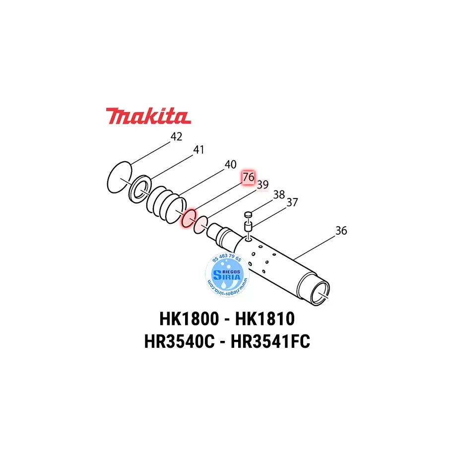 JUNTA Tórica 19 Makita HK1800 HK1810 HR3540FC HR3541FC