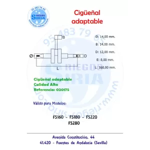 CIGÜEÑAL Stihl FS160 FS180 FS220 FS280 FS290 FR220