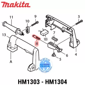 PLACA de BLOQUEO Makita HM1303 HM1303B HM1304 HM1304B