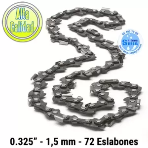 CADENA para Motosierra 0.325" 1,5mm 72 Eslabones