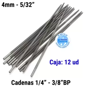 CAJA 12 LIMAS Redondas 4mm CADENAS Motosierra de 1/4" 3/8"BP