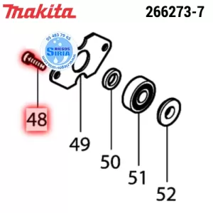 266273-7 TORNILLO HEX.M4x12 Original Herramientas Makita