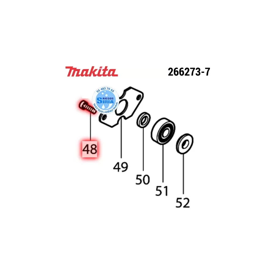 266273-7 TORNILLO HEX.M4x12 Original Herramientas Makita