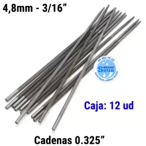 CAJA 12 Unidades LIMA Redonda 4.8 mm CADENA Motosierra 0.325"