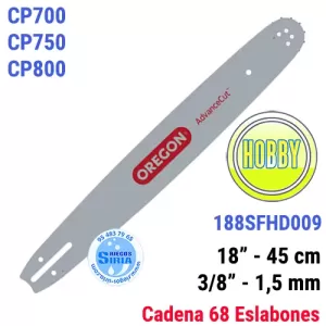 188SFHD009 Oregon ESPADA 3/8" 1,5mm 45 cm Castor