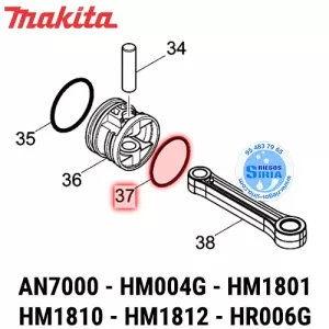 213662-7 Junta TÓRICA 55 Original Herramientas Makita