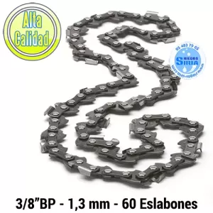 CADENA para Motosierra 3/8" BP 1,3mm 60 Eslabones