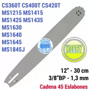 120SDEA095 ESPADA Motosierra MC CULLOCH 3/8"BP 1.3mm 30cm