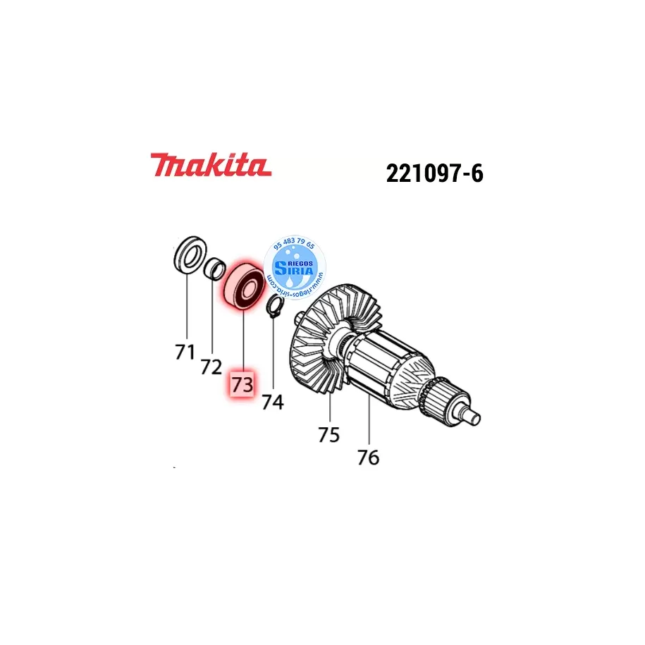 211097-6 RODAMIENTO BOLAS Original Herramientas Makita